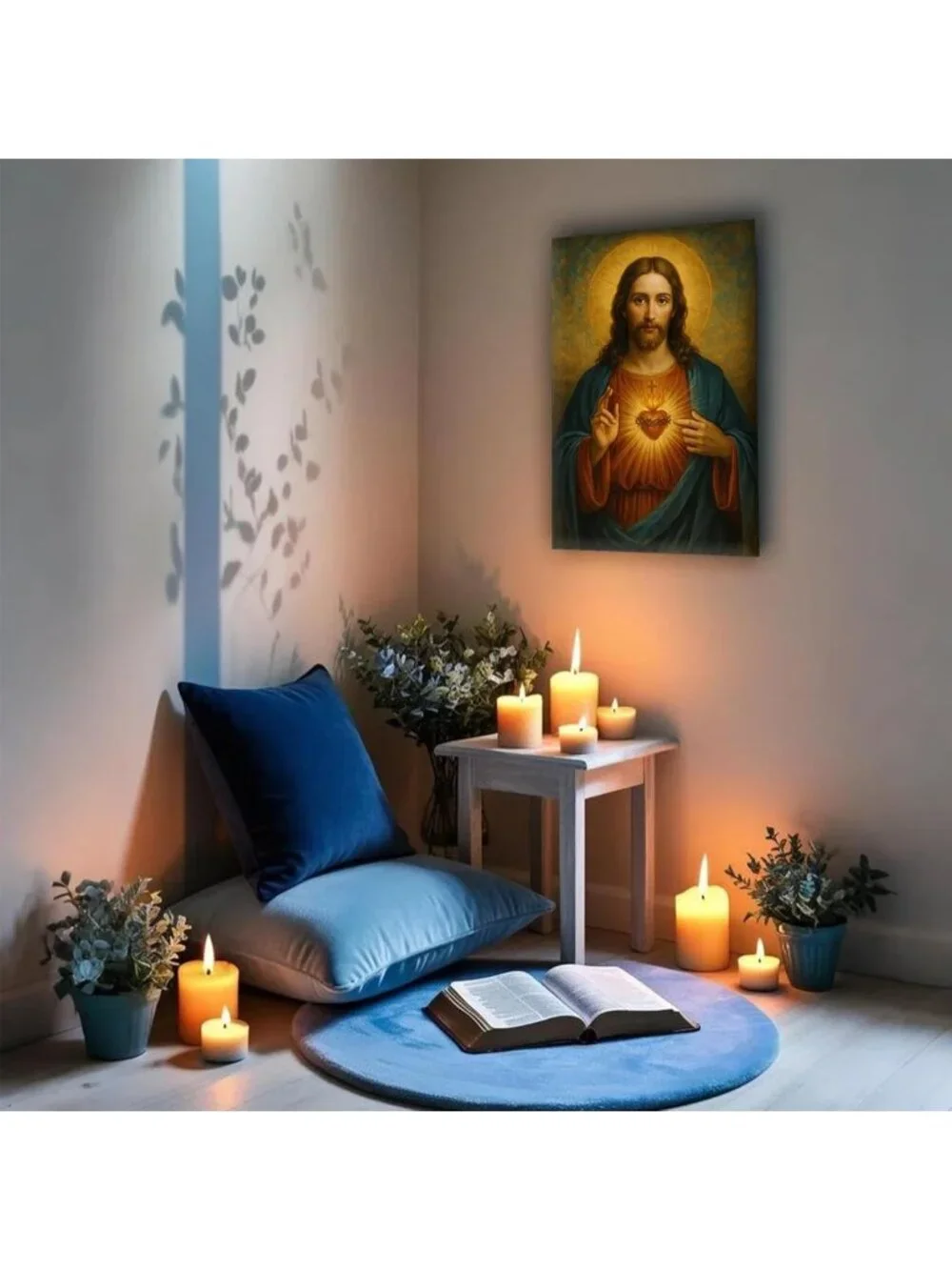 Sacred Heart of Jesus Wall Art | Christian Canvas Print | Religious Home Decor